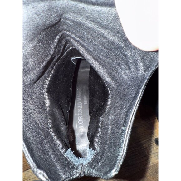 Lorenzo Massetti Prialpas Gomma  Black Leather Heeled Ankle Boots Size 6.5 /37 - Picture 12 of 13